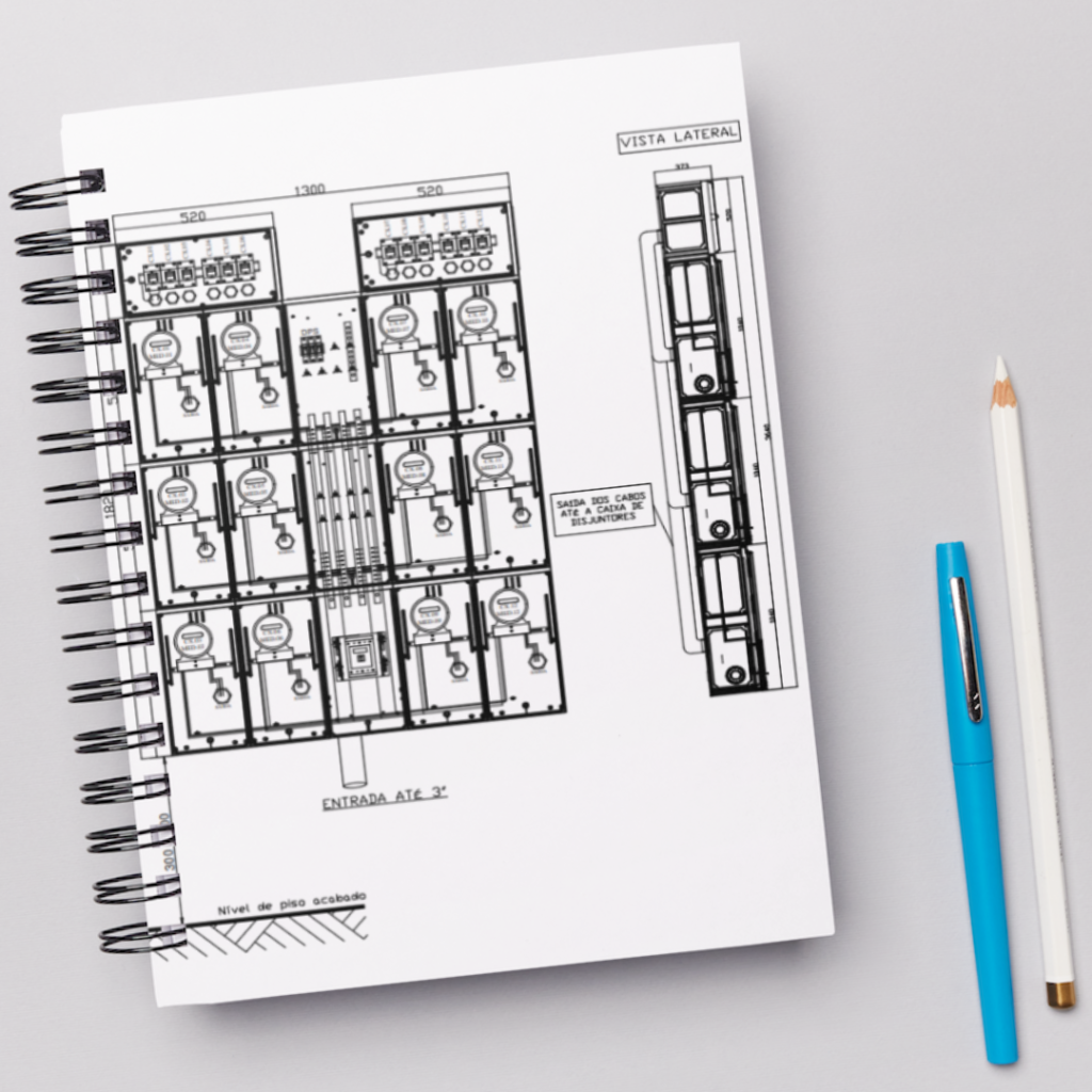 Projeto elétrico para 12 doze medidores