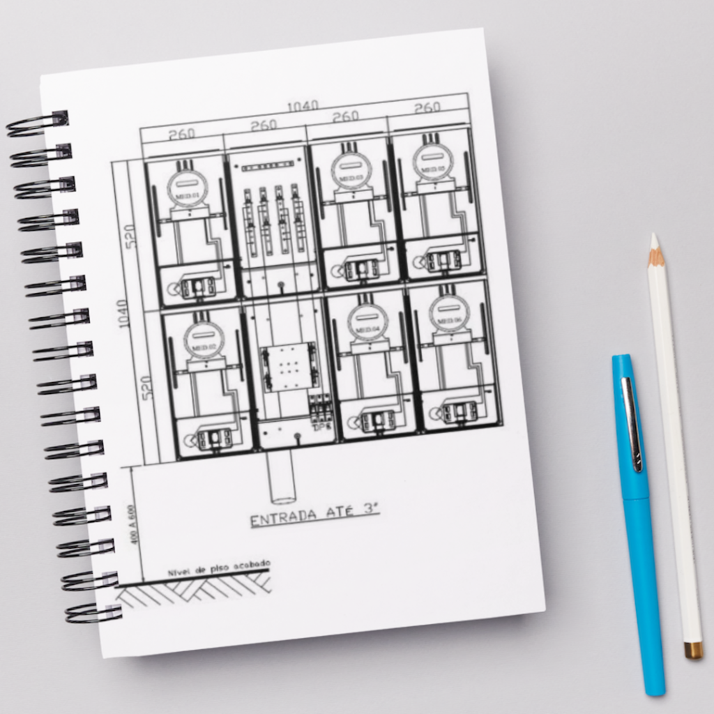 Projeto elétrico para 6 seis medidores